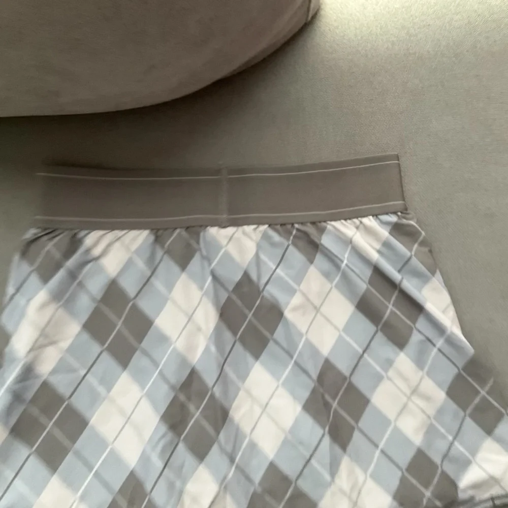 Alo Yoga Argyle Match Point Tennis Skirt Gravel/Titanium XXS